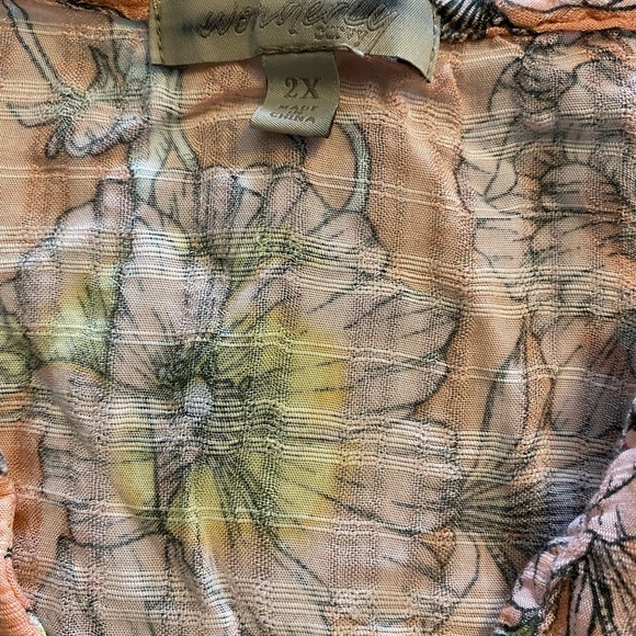 Wonderly Orange Peplum Sleeveless Blouse - Picture 4 of 5